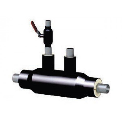 Кран шаровой с воздушником ППУ ПЭ тип 1 Ст3сп BROEN Ballomax 25х25х3,5х1900 мм ГОСТ 3262-75